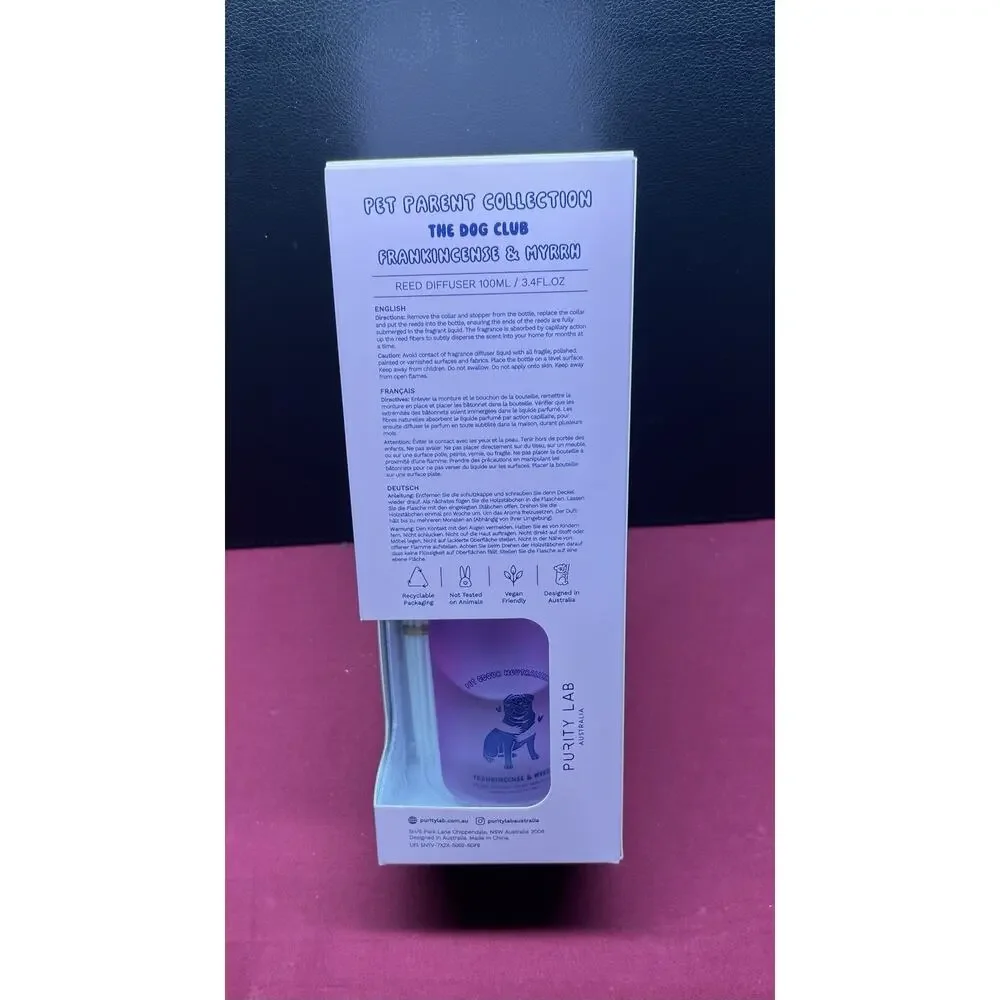 Purity Lab The Dog Club Pet Odor Neutralizer Non‎ Toxic Reed Diffuser New In Box
